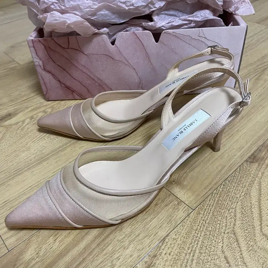 [SOLD OUT] 라벨르블랑 지젤 슬링백 메쉬 인디핑크 7cm 245size
