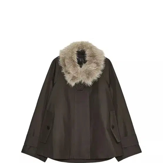 [BUNJANG] ZARA ZW Waterproof Fur Collar Short Jacket / 자라 ZW 워터프루프 퍼 카라 숏 자켓