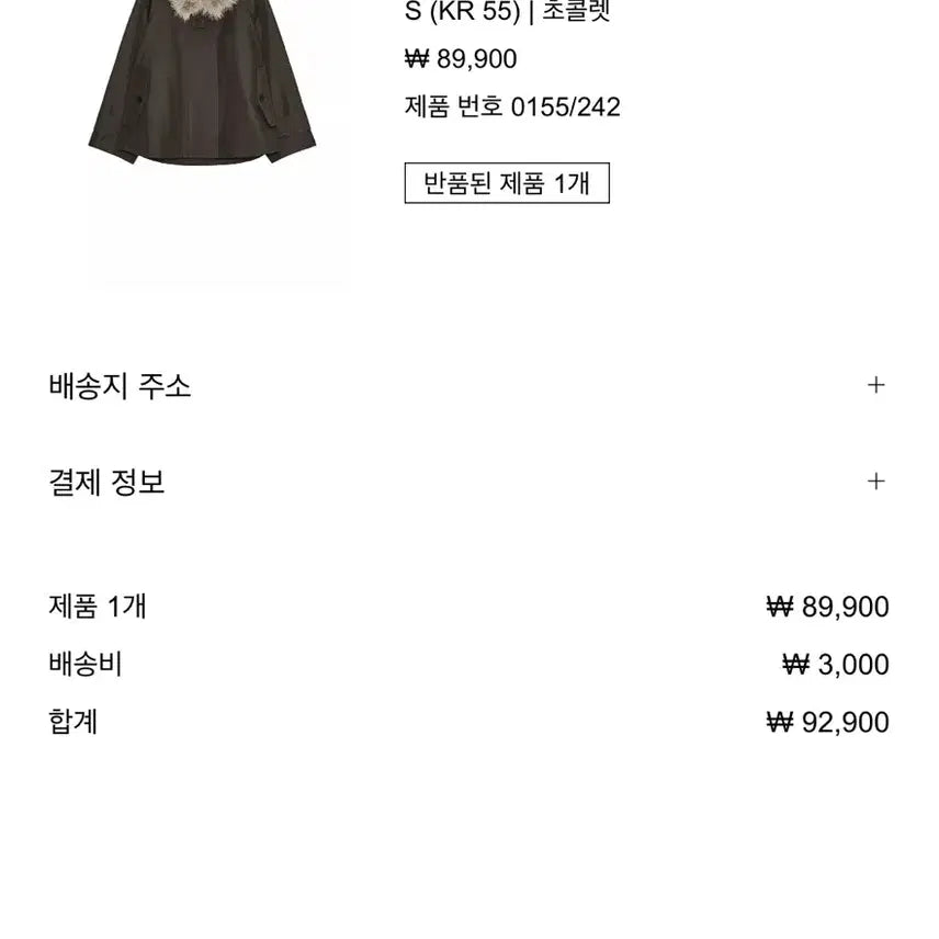 [BUNJANG] ZARA ZW Waterproof Fur Collar Short Jacket / 자라 ZW 워터프루프 퍼 카라 숏 자켓