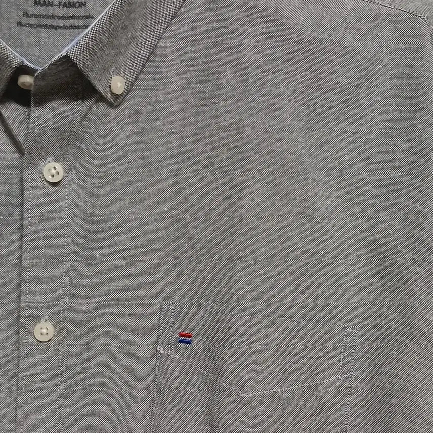 [BUNJANG] MAN Oxford Long Sleeve Shirt (Navy &amp; Gray) - 110 Size / MAN 패션 옥스포드 긴팔셔츠 110 사이즈 특가