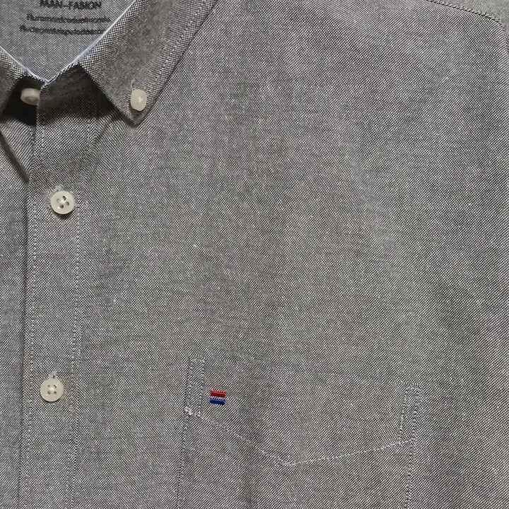 [BUNJANG] MAN Oxford Long Sleeve Shirt (Navy &amp; Gray) - 110 Size / MAN 패션 옥스포드 긴팔셔츠 110 사이즈 특가