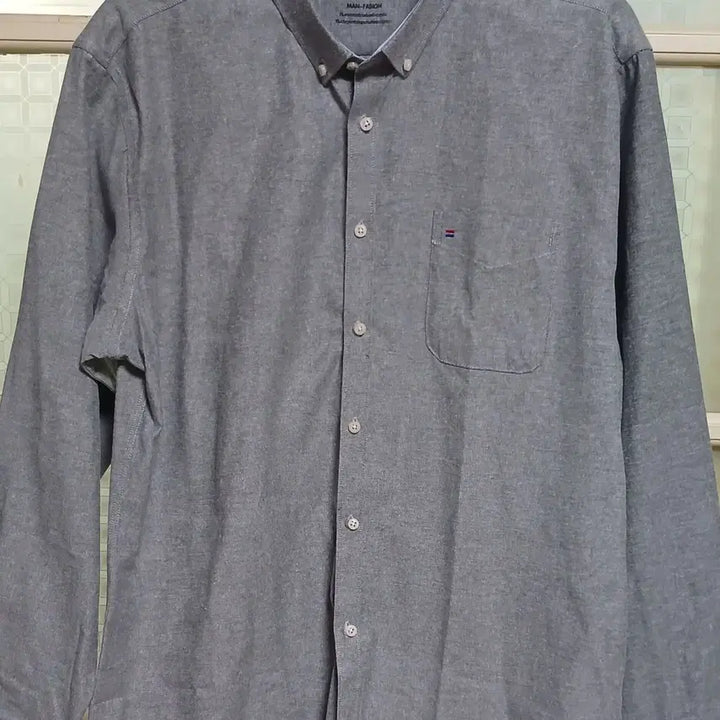 [BUNJANG] MAN Oxford Long Sleeve Shirt (Navy &amp; Gray) - 110 Size / MAN 패션 옥스포드 긴팔셔츠 110 사이즈 특가
