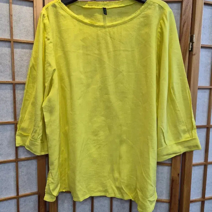 [BUNJANG] Benetton Linen Blend Blouse / 베네통 마혼방 상의 55 66프리