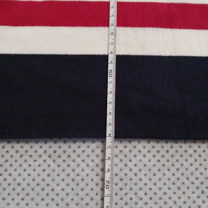[BUNJANG] Tommy Hilfiger Striped Open Shoulder Knit Sweater / 타미힐피거 스트라이프 오픈숄더 니트