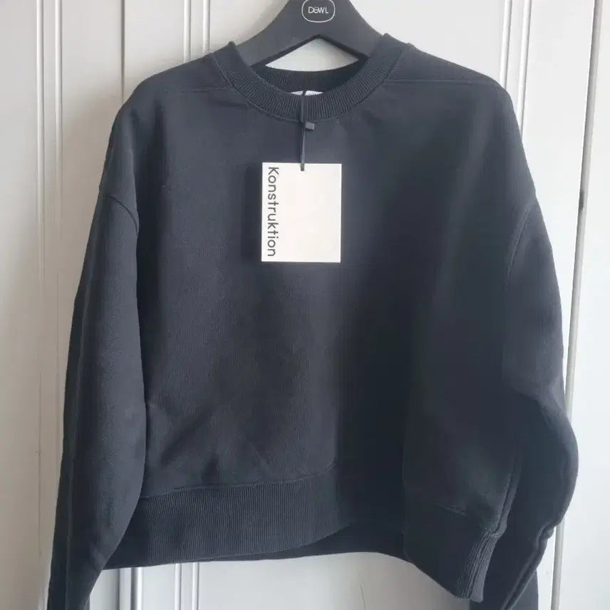 [BUNJANG] Construction Shoulder Rib Crop Sweatshirt / (새상품)컨스트럭션 숄더립 크롭 맨투맨 S