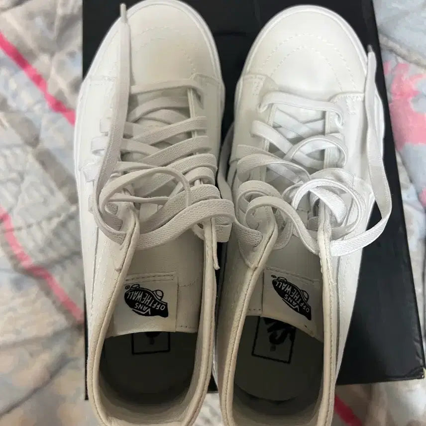 [BUNJANG] Vans Sk8-Hi Canvas All White Sneakers / 반스 스케이트 하이 캔버스 올 화이트  275 새상품