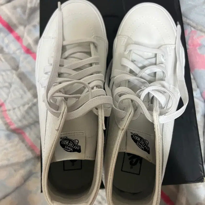 [BUNJANG] Vans Sk8-Hi Canvas All White Sneakers / 반스 스케이트 하이 캔버스 올 화이트  275 새상품