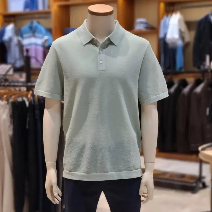 [BUNJANG] Olzen Half-Sleeve Knit T-Shirt (Size 95) / [95]올젠 카라 반팔 니트티