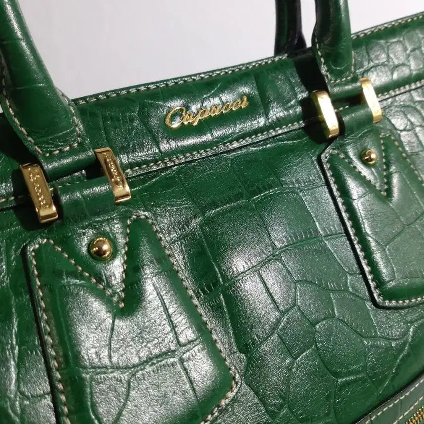 [BUNJANG] Capacci Crocodile Pattern Leather Tote Bag / 악어가죽 서류가방 토트백