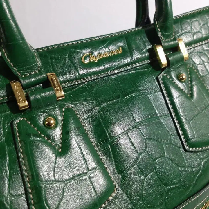[BUNJANG] Capacci Crocodile Pattern Leather Tote Bag / 악어가죽 서류가방 토트백