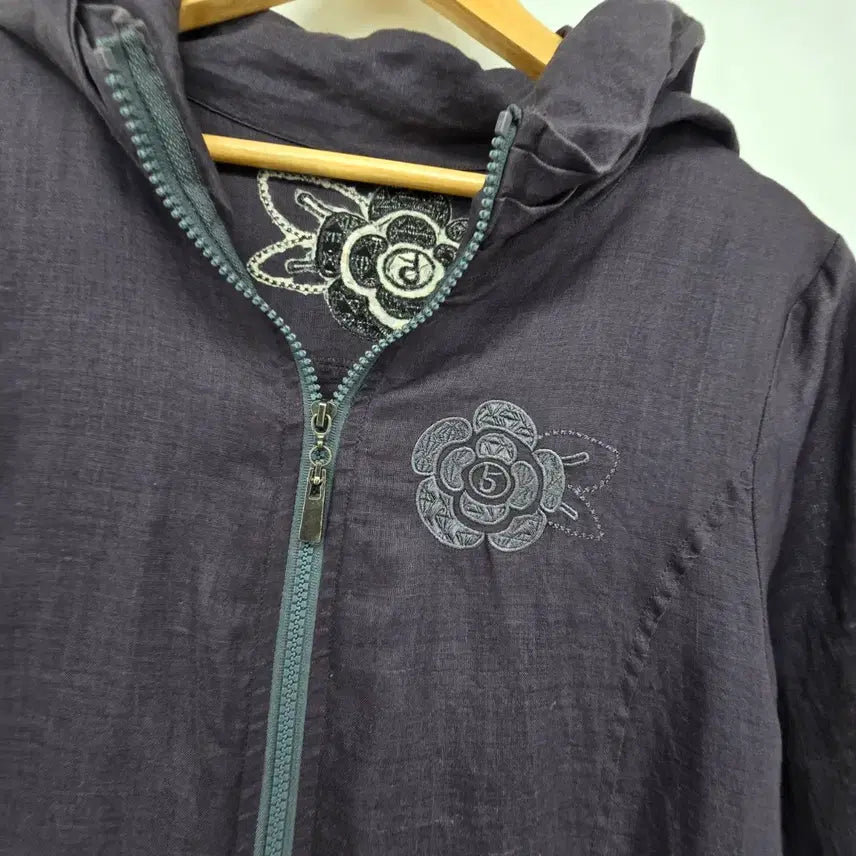 [BUNJANG] F20606 Linen Blend Embroidered Jacket / 자켓형 후드 반팔 마 점퍼 [F20606]