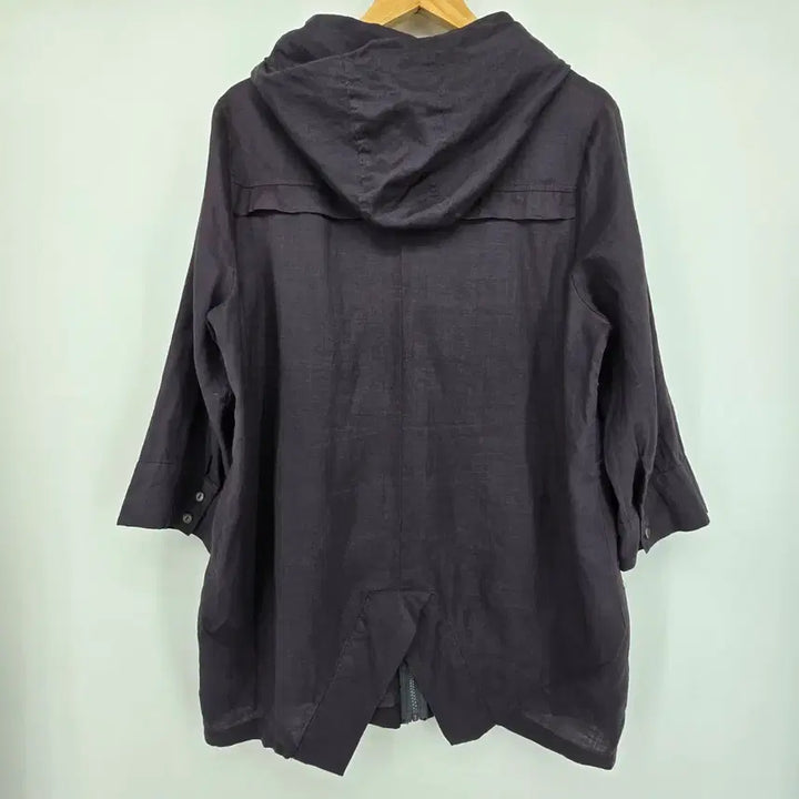 [BUNJANG] F20606 Linen Blend Embroidered Jacket / 자켓형 후드 반팔 마 점퍼 [F20606]