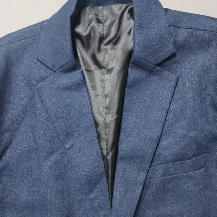 [BUNJANG] 2XL Patterned Linen Two-Button Blazer Jacket / [2XL] 패턴 린넨 투버튼 블레이저 자켓