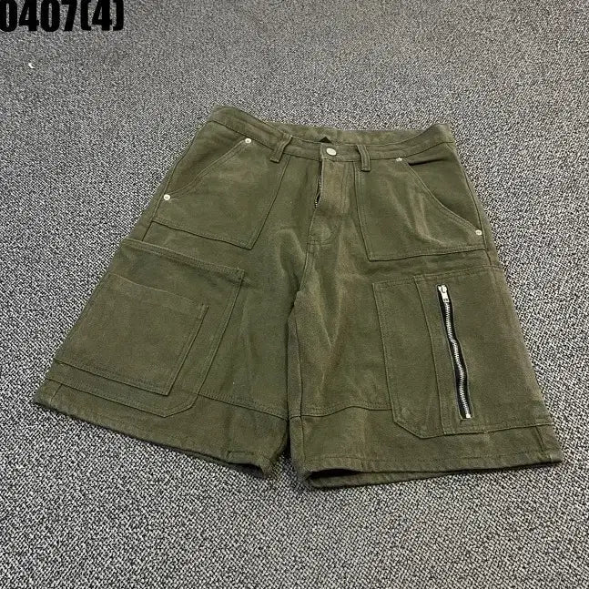 [BUNJANG] L TRILLION Khaki Pocket Detail Denim Shorts / L TRILLION 카키색 포켓 디테일 데님 반바지 0407(4)