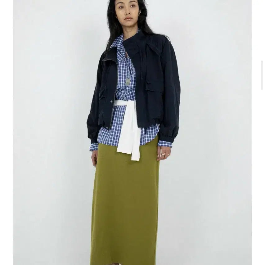 [BUNJANG] H Mode Cozy Maxi Skirt Olive / 에이치 모드 cozy maxi skirt 올리브