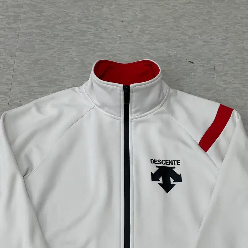 [BUNJANG] Descente White/Red Jersey Track Jacket / 데상트 화이트/레드 져지 트랙 자켓