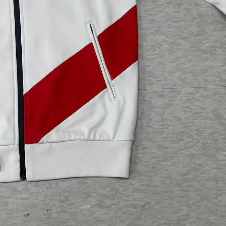 [BUNJANG] Descente White/Red Jersey Track Jacket / 데상트 화이트/레드 져지 트랙 자켓