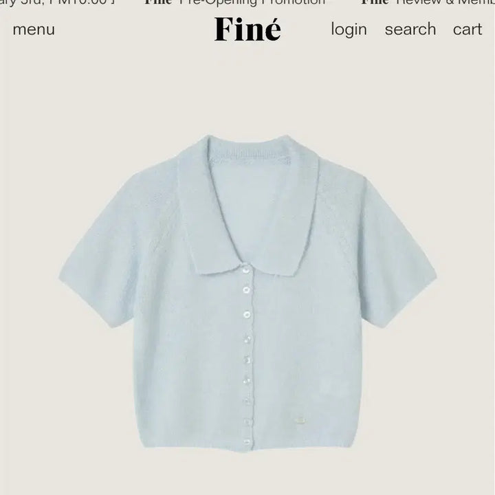 [BUNJANG] Flat Per Fine Knit Short Sleeve Ivory / (새제품) 플랫퍼 파인느 반팔니트 아이보리