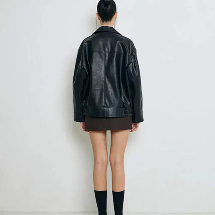 [BUNJANG] Not Your Rose Oversized Leather Jumper / [낫유어로즈] 오버핏 레더 점퍼- m