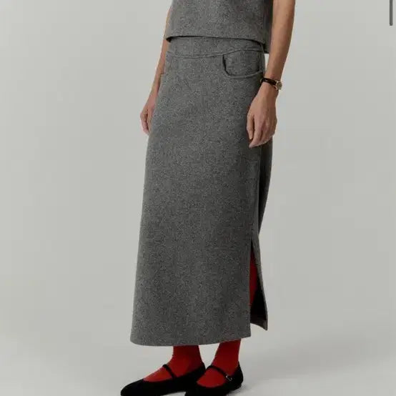 [BUNJANG] Rebold Wool Maxi Skirt &amp; Mini Top Set / Rebold 울맥시스커트+미니탑 세트(새상품) s