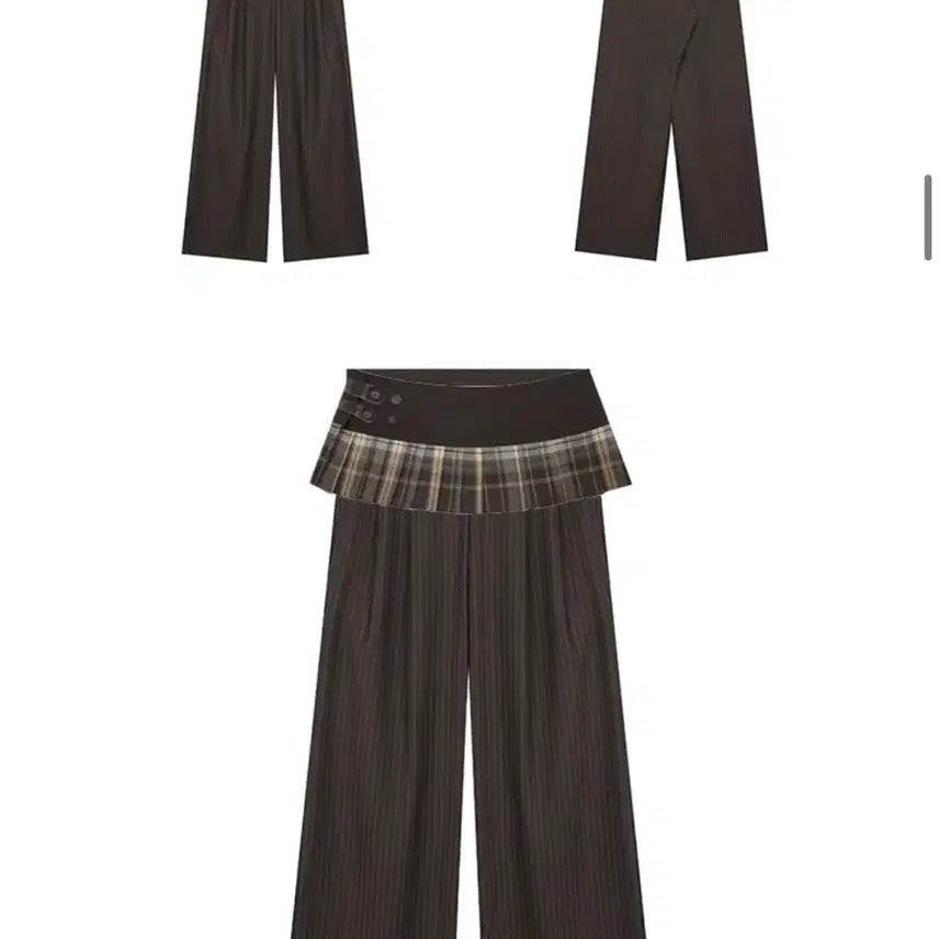 [BUNJANG] Latizen Check Pants Skirt (Brown) / 라티젠 체크 팬츠 스커 (브라운)