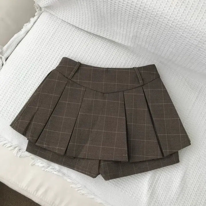 [SOLD OUT] 에이블리 포잇 체크 플리츠 미니스커트