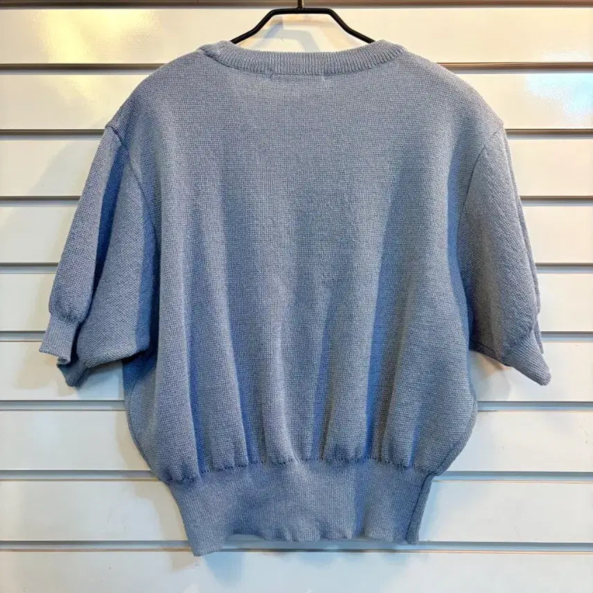 [BUNJANG] MINIMUM Knit Cardigan Sky Blue / MINIMUM 반팔 니트 가디건 하늘색