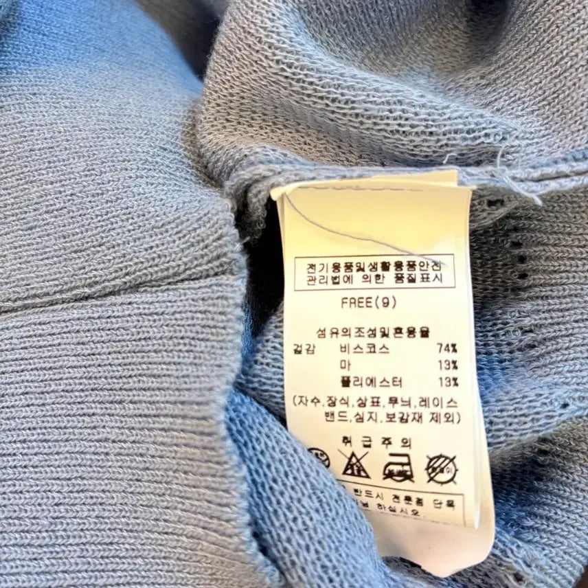 [BUNJANG] MINIMUM Knit Cardigan Sky Blue / MINIMUM 반팔 니트 가디건 하늘색