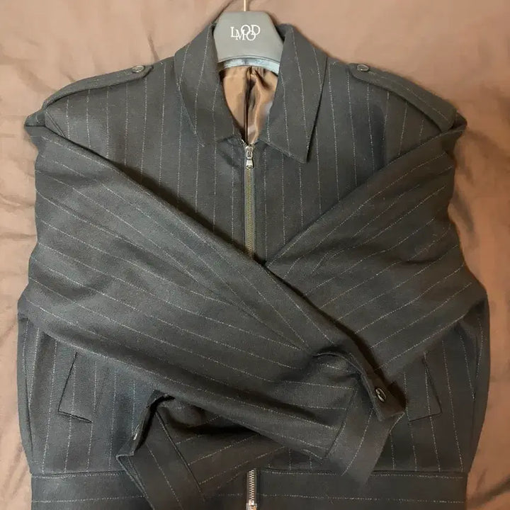 [BUNJANG] Elmood French Wool Blend Officer Jacket / 엘무드 프렌치 울 블렌드 오피서 자켓 스트라이프