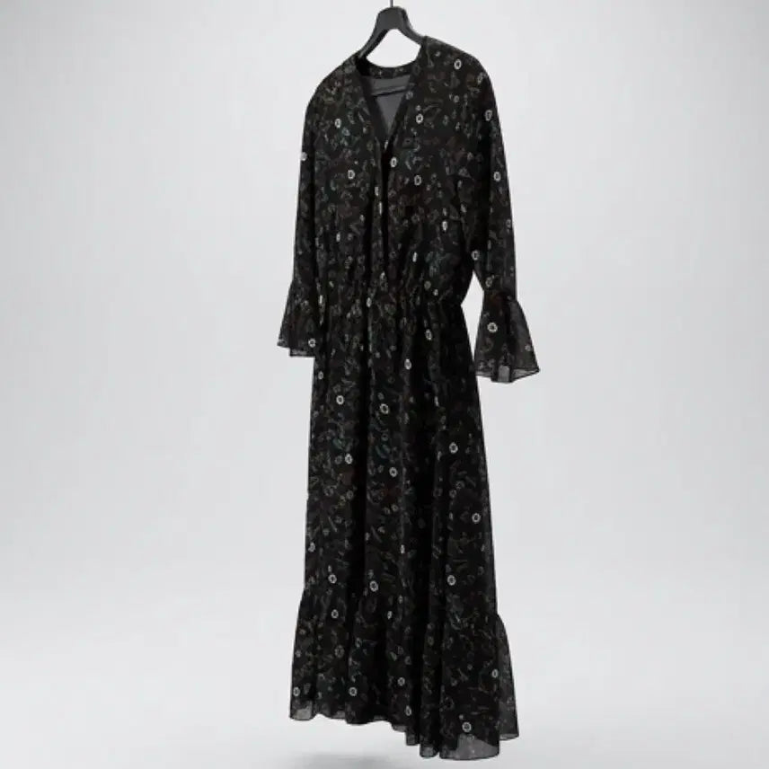 [BUNJANG] Nice Claup Floral Chiffon Dress - Black / 여성85/ 나이스클랍 플로럴 쉬폰 원피스 BK A-6