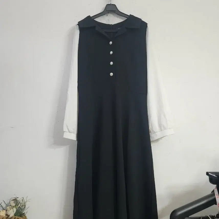 [BUNJANG] Black and White Long Dress / 블랙 앤 화이트 롱 원피스66