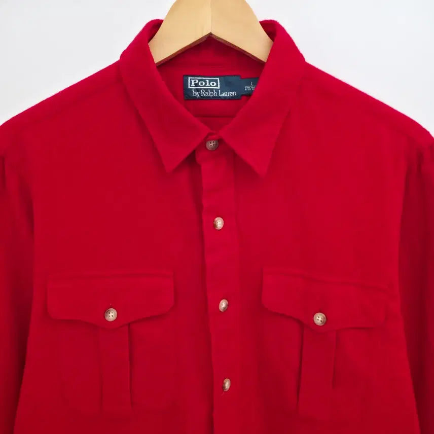 [BUNJANG] Polo Ralph Lauren Cotton Red Shirt / [L] 폴로 랄프로렌 코튼 레드 셔츠