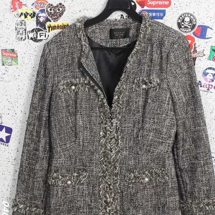 [BUNJANG] MARANT Zippered Tweed Dress Jacket BK / 여성M/ MARANT 국내제작 지퍼드 트위드 원피스 자켓 BK A-8