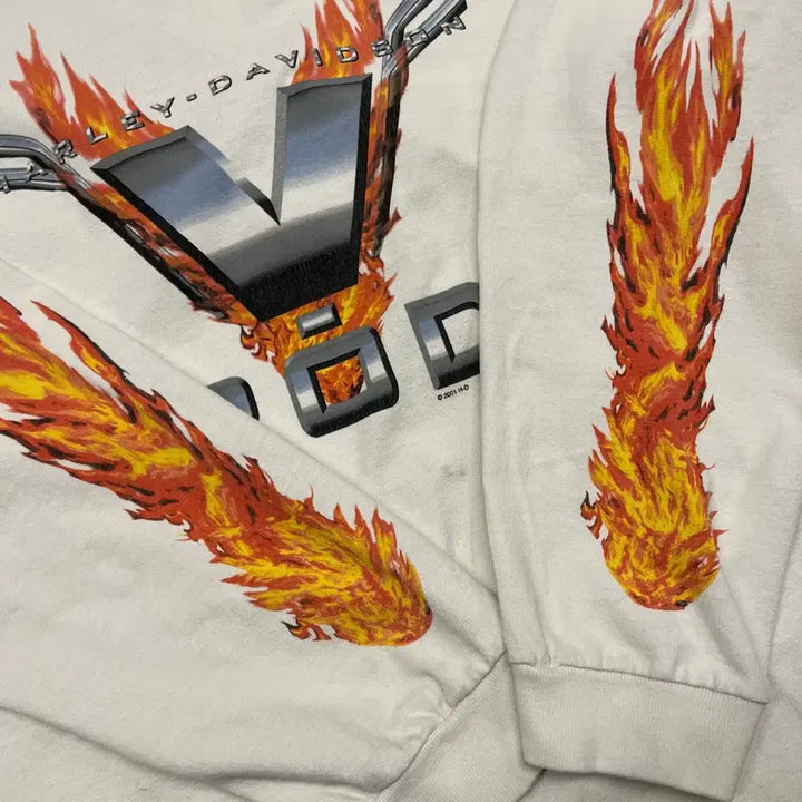 [BUNJANG] Harley Davidson Flame Long Sleeve Shirt / 00s 할리데이비슨 플레임 롱스리브 (105)