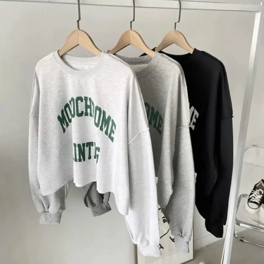 [SOLD OUT] 벌룬 크롭 레터링 긴팔티 (2color)