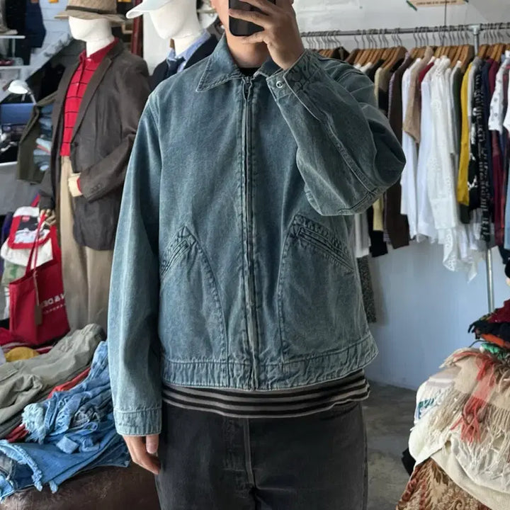 [BUNJANG] GU Denim Zip-Up Jacket (Men&