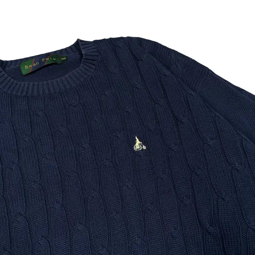 [BUNJANG] Beanpole Navy Cable Knit Sweater / 빈폴 네이비 케이블 니트
