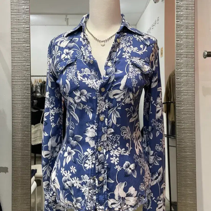 [BUNJANG] Polo Jean Flower Print Shirt XS / Polo jean 플라워프린트 셔츠