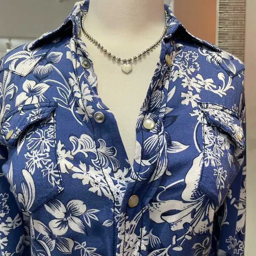 [BUNJANG] Polo Jean Flower Print Shirt XS / Polo jean 플라워프린트 셔츠