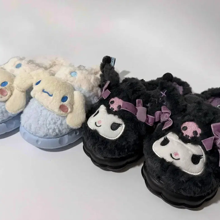 [BUNJANG] Sanrio Cinnamoroll Kuromi Fuzzy Slippers / 산리오 시나모롤 쿠로미 털 슬리퍼