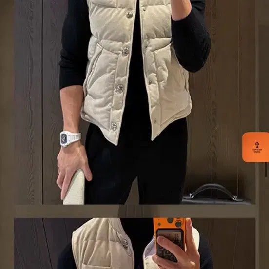 [BUNJANG] Rapinato Etual Suede Padded Vest / 라피나토에뚜알 스웨이드 패딩조끼 52사이즈