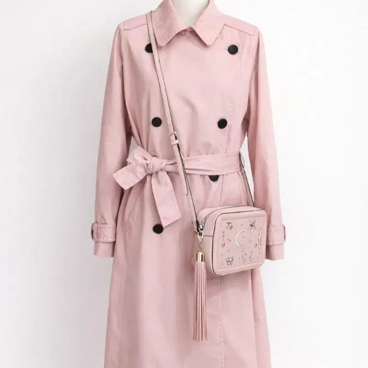 [BUNJANG] VOV Indie Pink Trench Coat / 보브 VOV 한정판 인디핑크 트렌치코트 55 벚꽃시즌 감성 코디