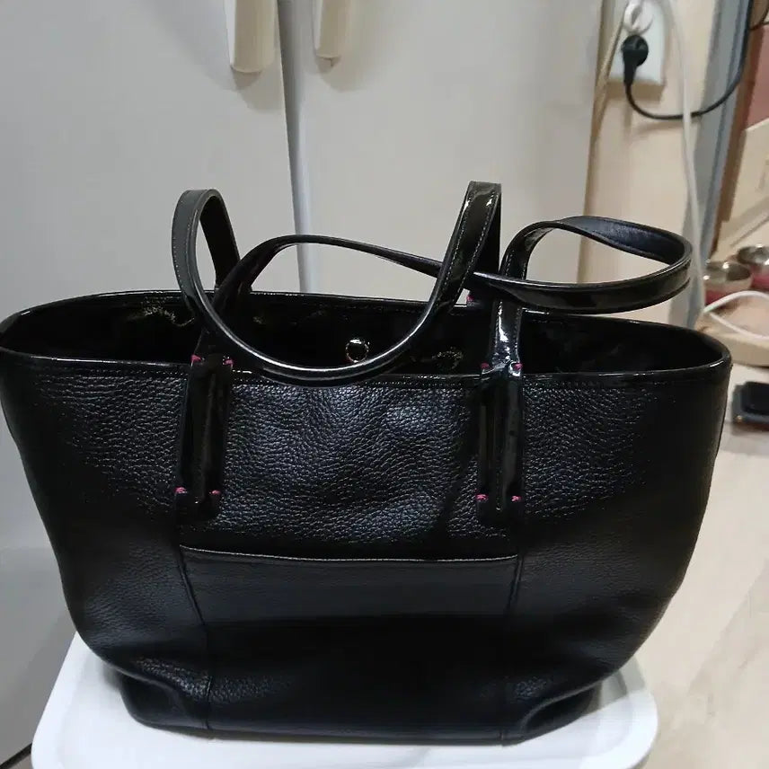 [BUNJANG] Metrocity Black Shoulder Tote Bag / 메트로시티 블랙 숄더백 토트백