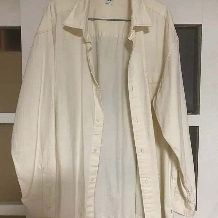 [BUNJANG] Uniqlo Work Shirt Cream XL / 유니클로 워크셔츠 크림