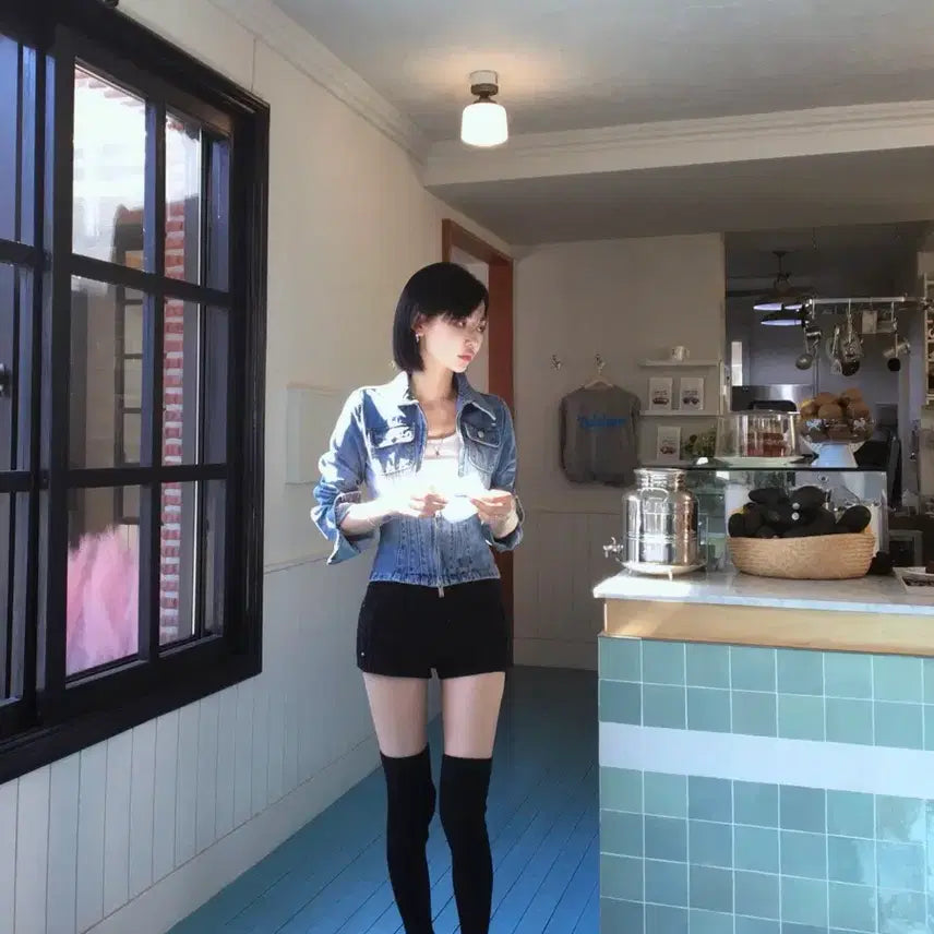 [BUNJANG] Pale Jade Corset Denim Jacket / (새상품) 페일제이드 청자켓 코르셋 데님 집업 Corset Denim