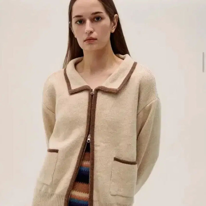 [BUNJANG] Hakeesh Zip-Up Cardigan Oatmeal / 하케쉬 집업 가디건