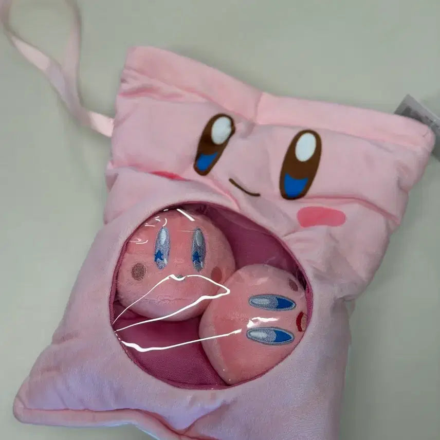 [BUNJANG] Kirby Face Pouch &amp; Plush Doll Set / 별의 커비 파우치+인형 세트 새상품