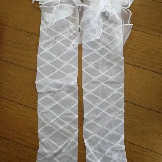 [BUNJANG] Ribbon Embellished Socks &amp; Mary Jane Shoes Set / 리본 장식 양말 + 메리제인 구두 세트
