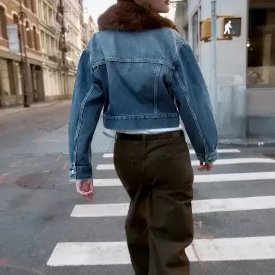 [BUNJANG] ZARA 자라 탈부착 퍼 카라 청자켓 데님 자켓/점퍼 (새상품) / ZARA 자라 탈부착 퍼 카라 청자켓 데님 자켓/점퍼 (새상품)
