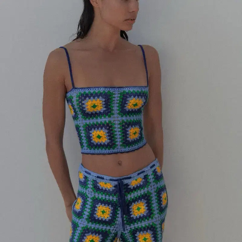 [BUNJANG] ZARA Cropped Top &amp; Pants Set / ZARA 자라 크로세 크롭 탑 + 팬츠 세트 셋업 (새상품)